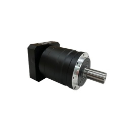 گیربکس 120 خورشیدی سرووموتور HQM اچ کیو ام مدل SE120-100-24 سایز 120 نسبت 1 به 100 شفت ورودی 24 شفت خروجی 32 فلنج گرد مناسب 2 کیلووات 2000 دور (گیربکس سیاره ای) (اورجینال وارداتی)