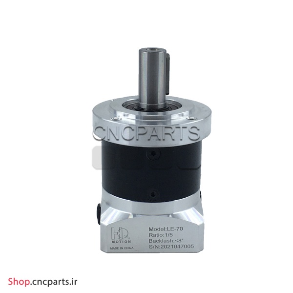 گیربکس 70 خورشیدی سرووموتور HQM اچ کیو ام مدل LE70-064-14 سایز 70 نسبت 1 به 64 شفت ورودی 14 شفت خروجی 16 فلنج گرد مناسب 400 وات 3000 دور (گیربکس سیاره ای) (اورجینال وارداتی)