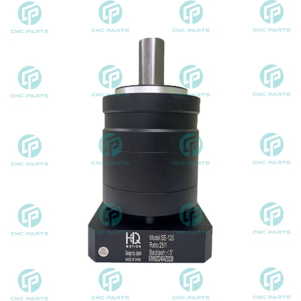 گیربکس 120 خورشیدی سرووموتور HQM اچ کیو ام مدل SE120-025-24 سایز 120 نسبت 1 به 25 شفت ورودی 24 شفت خروجی 32 فلنج گرد مناسب 2 کیلووات 2000 دور (گیربکس سیاره ای) (اورجینال وارداتی)