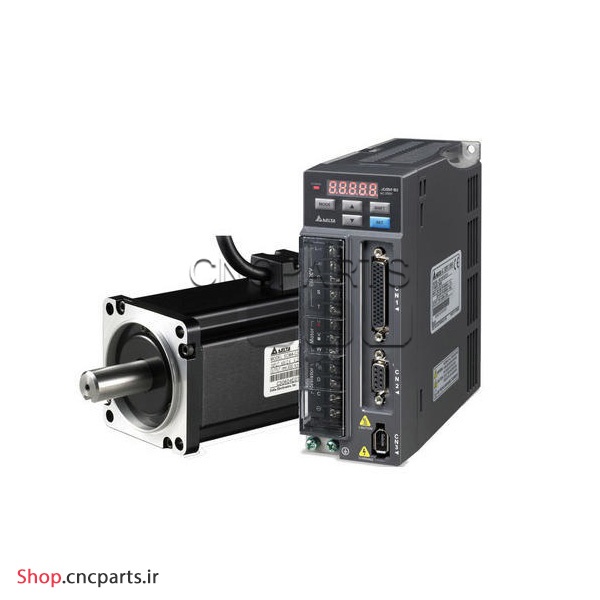 سروو موتور 750w وات delta دلتا ساده 3000 دور rpm مدل ECMA-C20807RS کد درایو ASD-B2-0721-B سری B2 (دارای کابل و کانکتور)