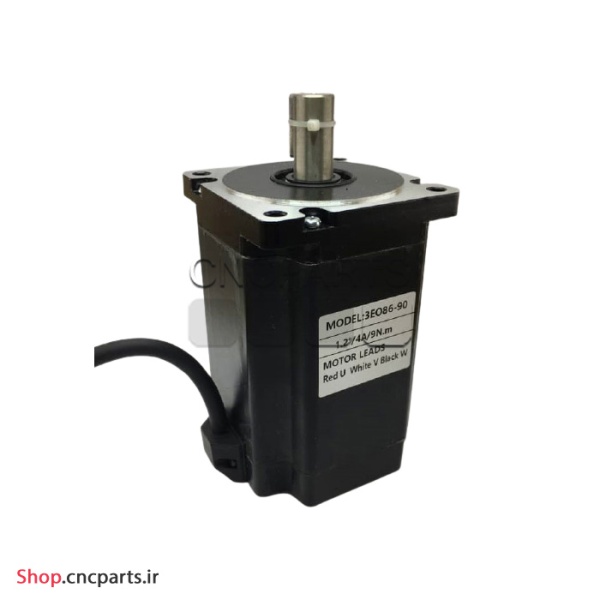 استپ موتور 90 کیلوگرم سانتی متر  cnc سی ان سی HQM اچ کیو ام 90kg.cm/9n.m سه فاز 3ph مدل 3E086-90 (86H3S90) نما nema 34 (اورجینال وارداتی)