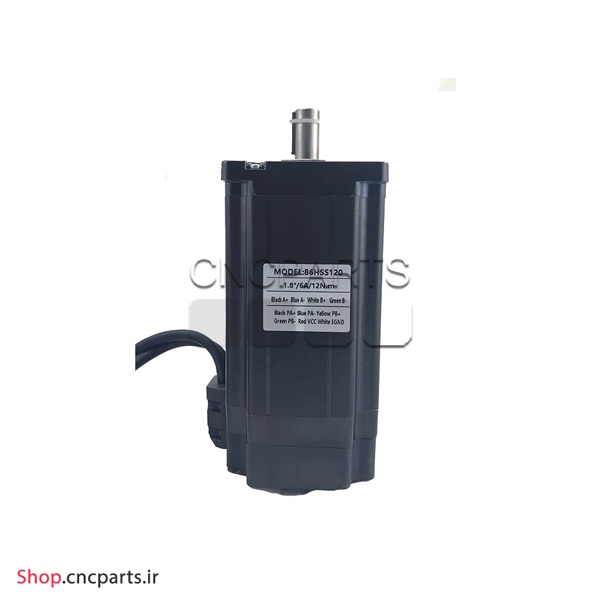 استپ موتور انکودردار ترمزدار 120 کیلوگرم سانتی متر easyservo ایزی سروو  HQM اچ کیو ام 120kg.cm/12n.m مدل 86HSS120+ENBK دو فاز 2ph نما nema 34 (اورجینال وارداتی)
